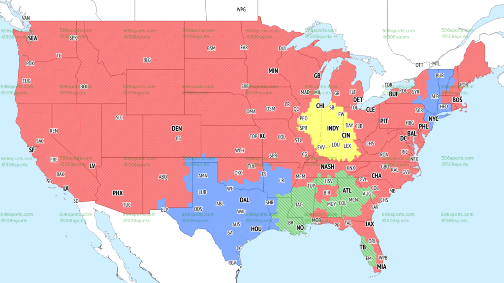 CBS Week 14 Early NFL Coverage Map