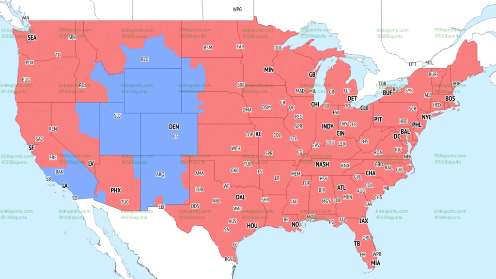 CBS Week 14 Late NFL Coverage Map