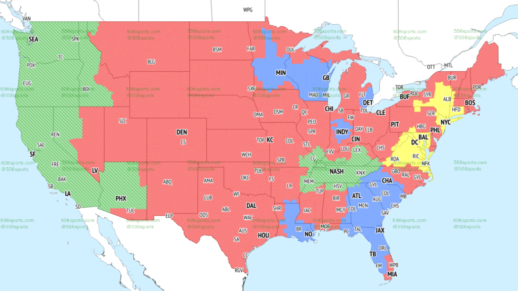 CBS Week 16 Single-Game NFL Coverage Map