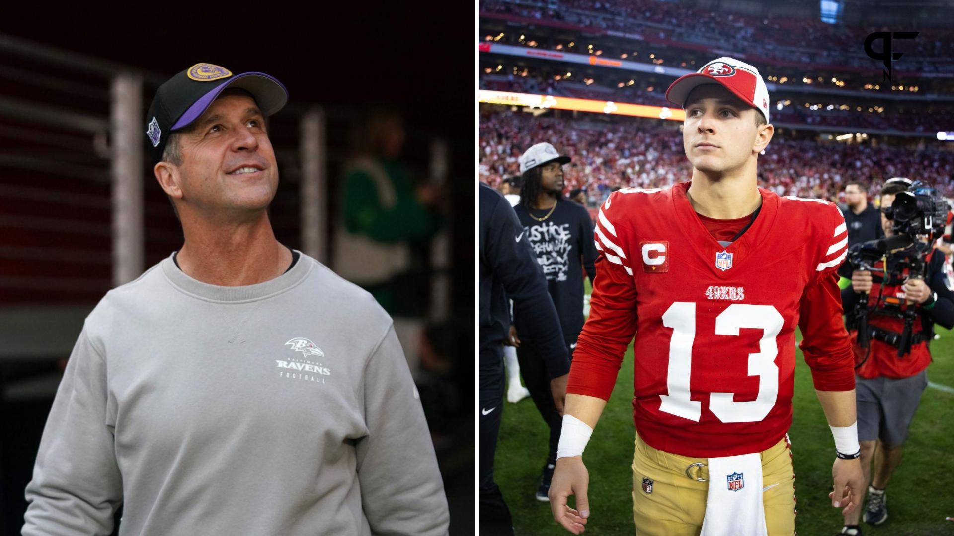 John Harbaugh and Brock Purdy Go Viral in Hilarious Back and Forth