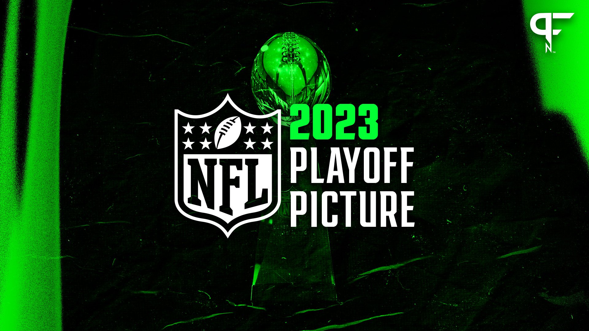 2023 NFL Playoff Picture graphic with NFL logo and the Lombardi trophy.