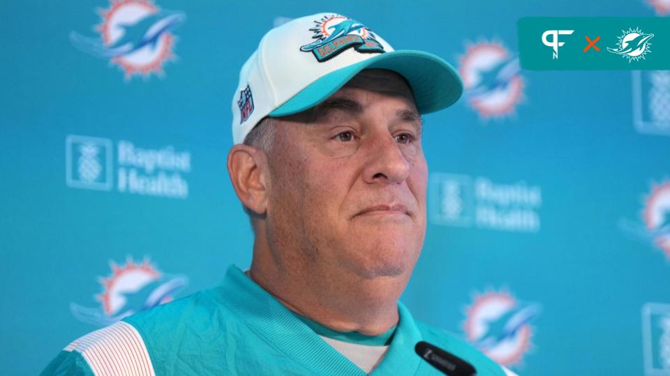 Miami Dolphins defensive coordinator Vic Fangio at press conference at the PSD Bank Arena.