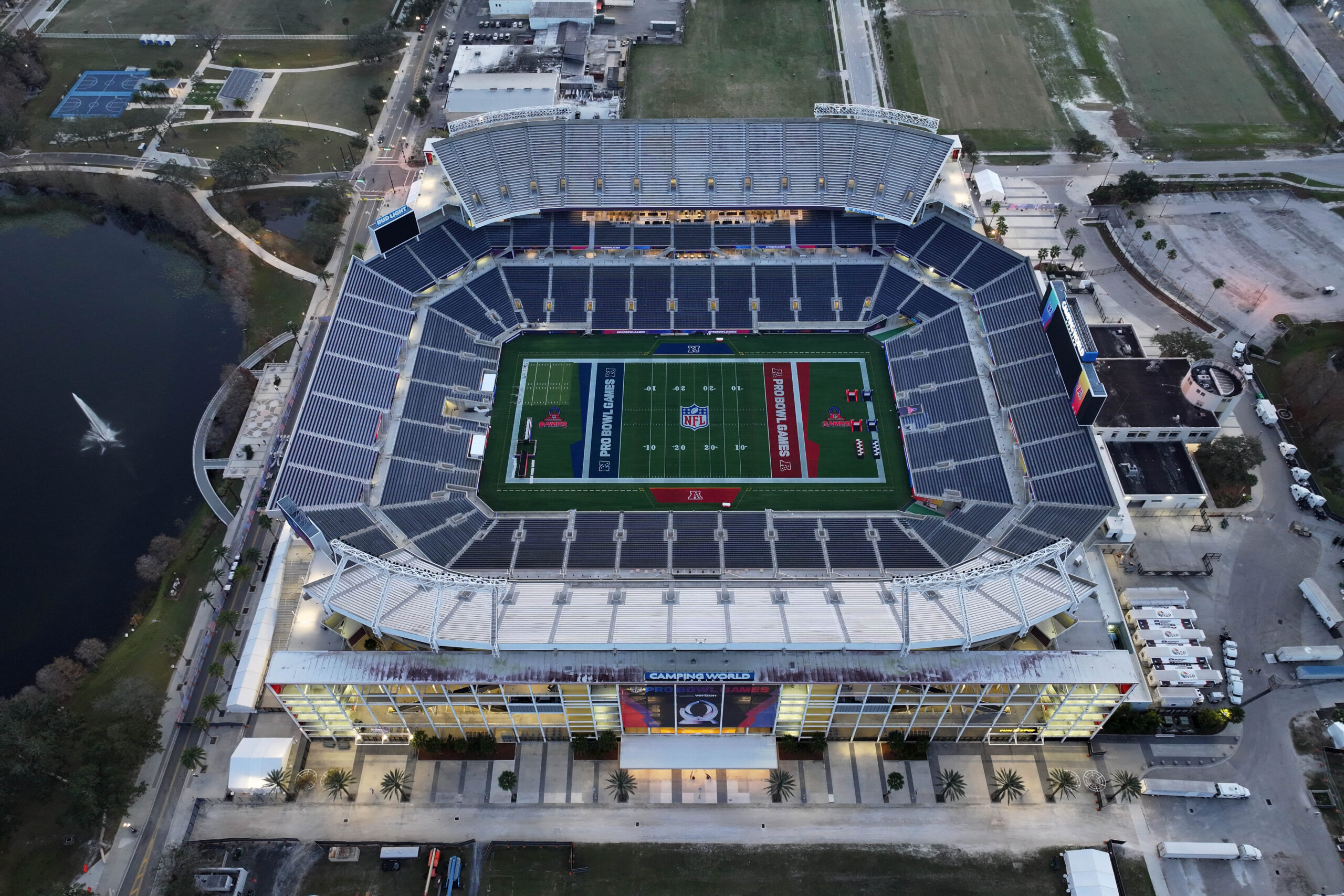 A general overall view of Camping World Stadium, the site of the 2024 Pro Bowl Games.