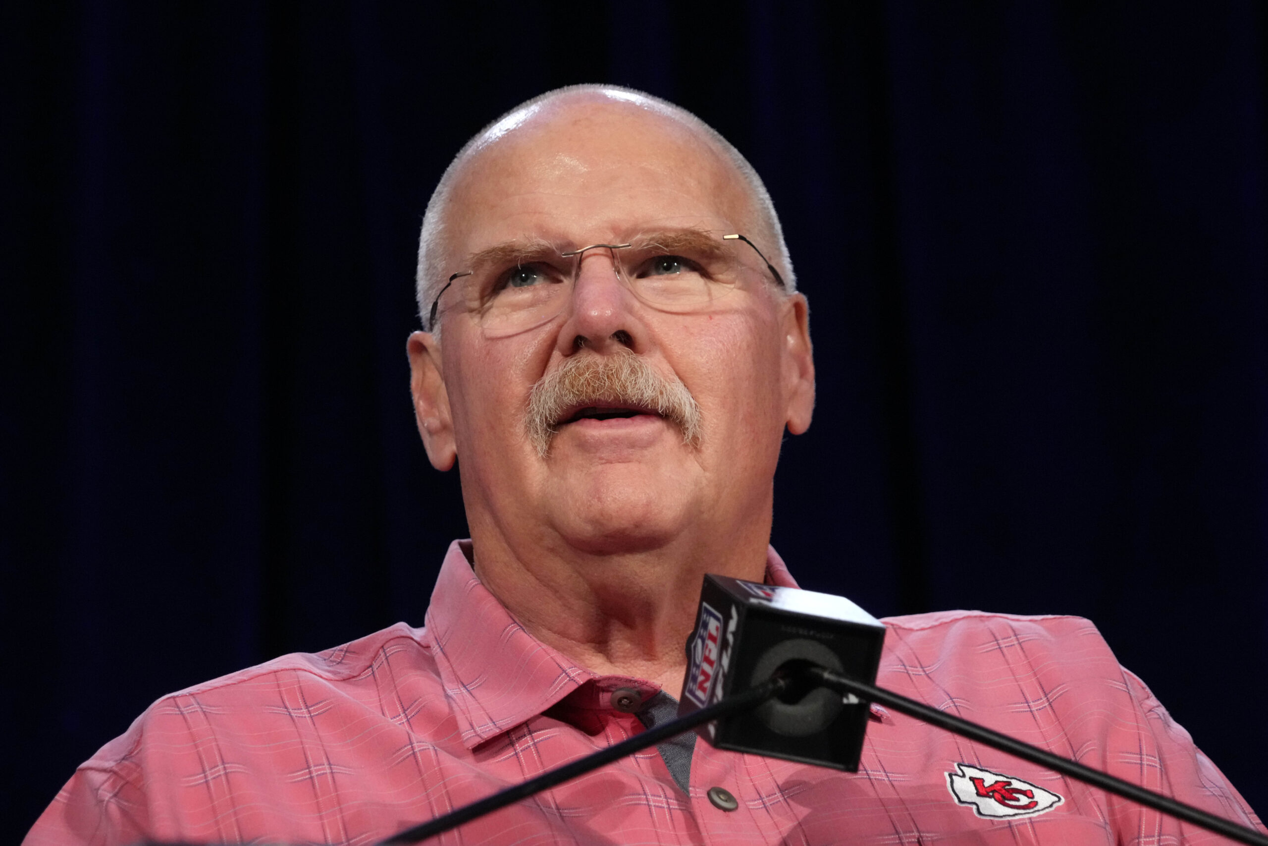 Kansas City Chiefs coach Andy Reid speaks during the Super Bowl 57 Winning Team Head Coach and MVP press conference at the Phoenix Convention Center.