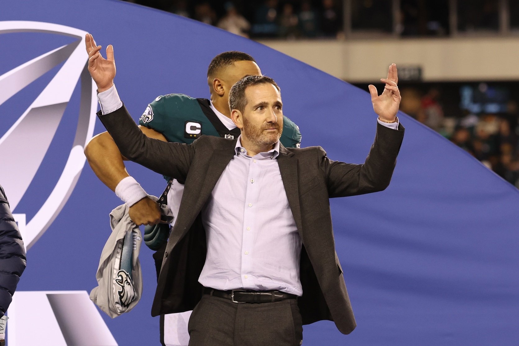 Philadelphia Eagles general manager Howie Roseman after win against the San Francisco 49ers in the NFC Championship game at Lincoln Financial Field.