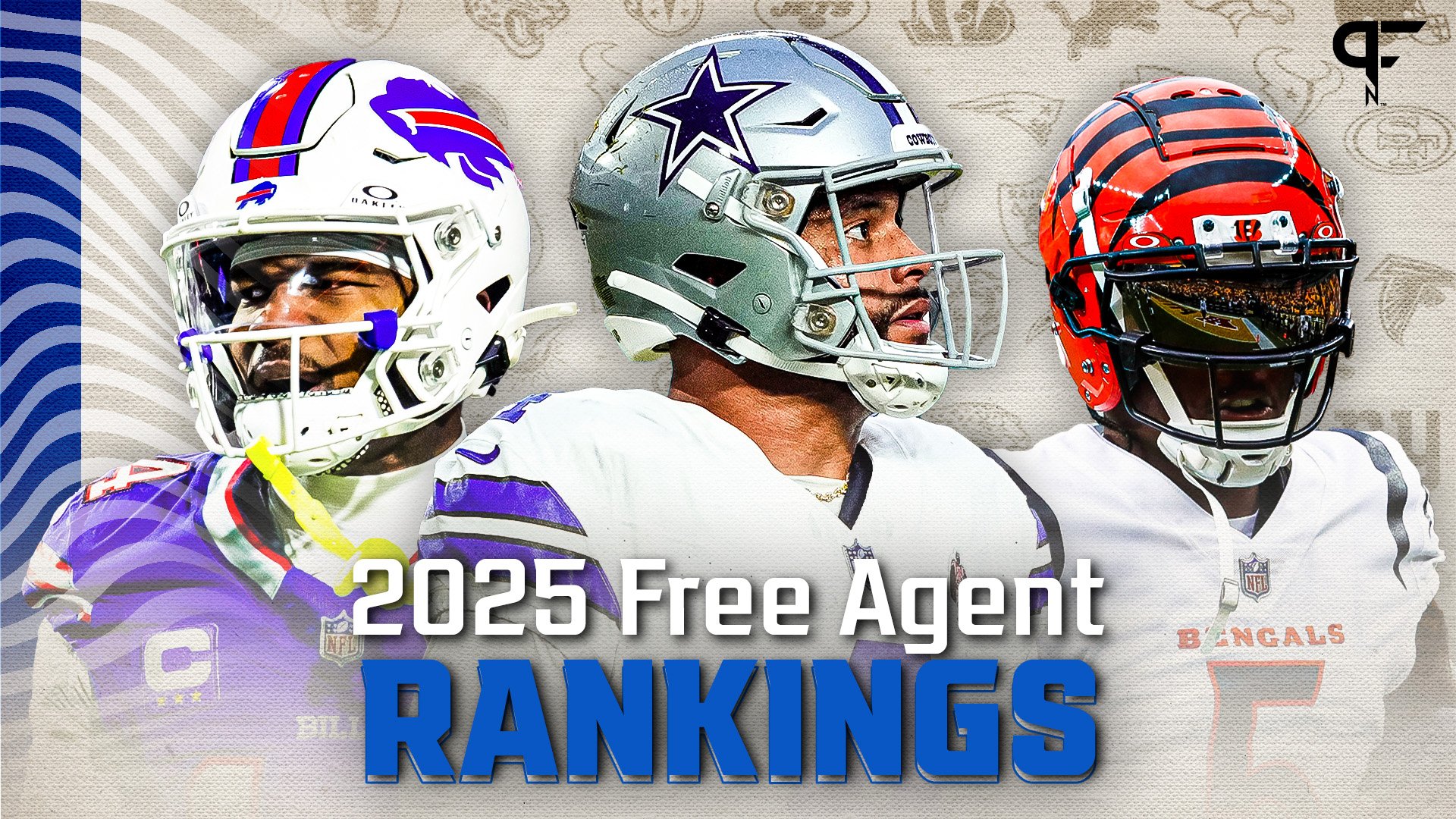 2025 NFL Free Agents by Position Dak Prescott, Brandon Aiyuk, Tee