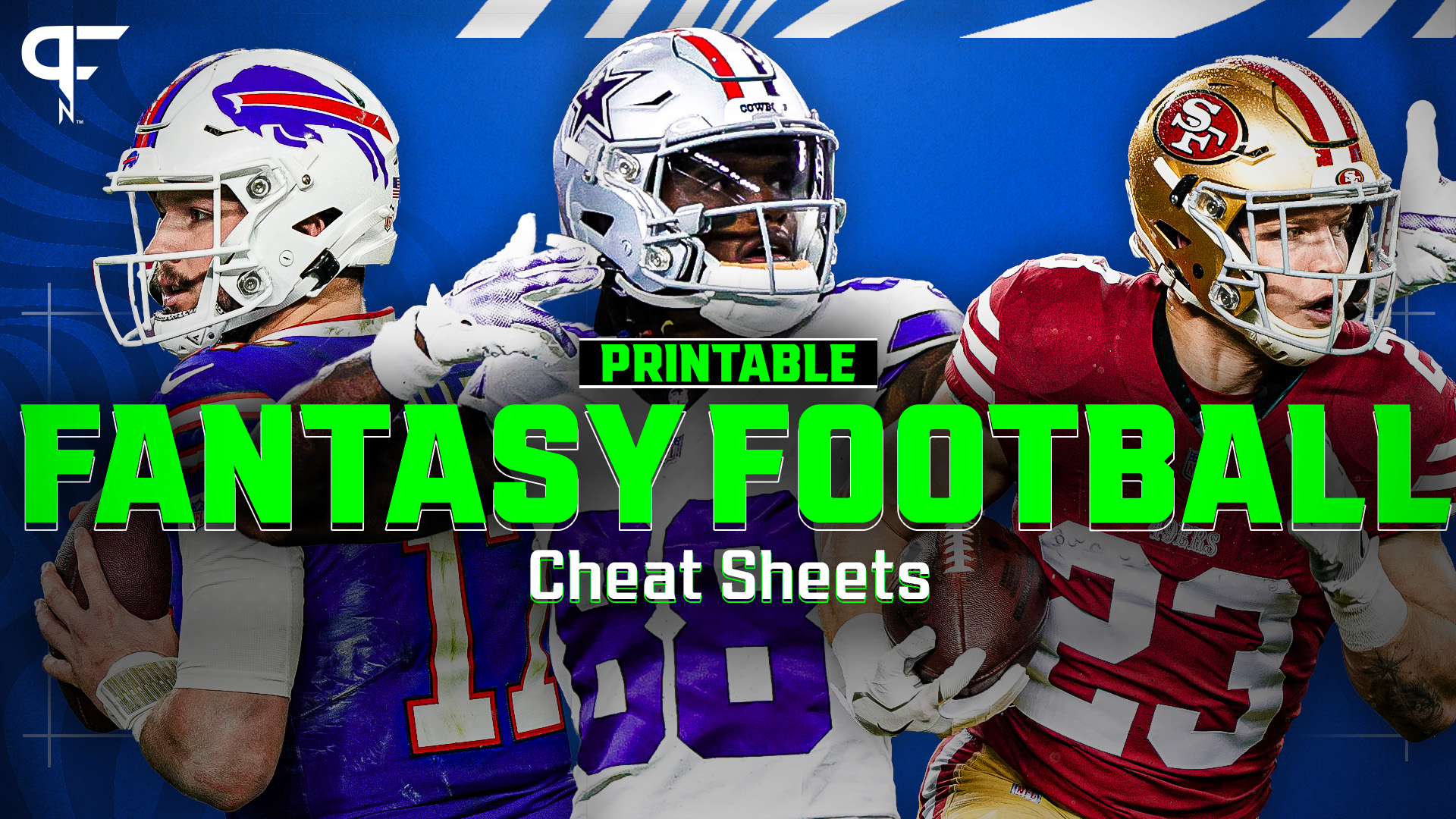 Free Printable 2024 Fantasy Football Cheat Sheets PPR, HalfPPR, and